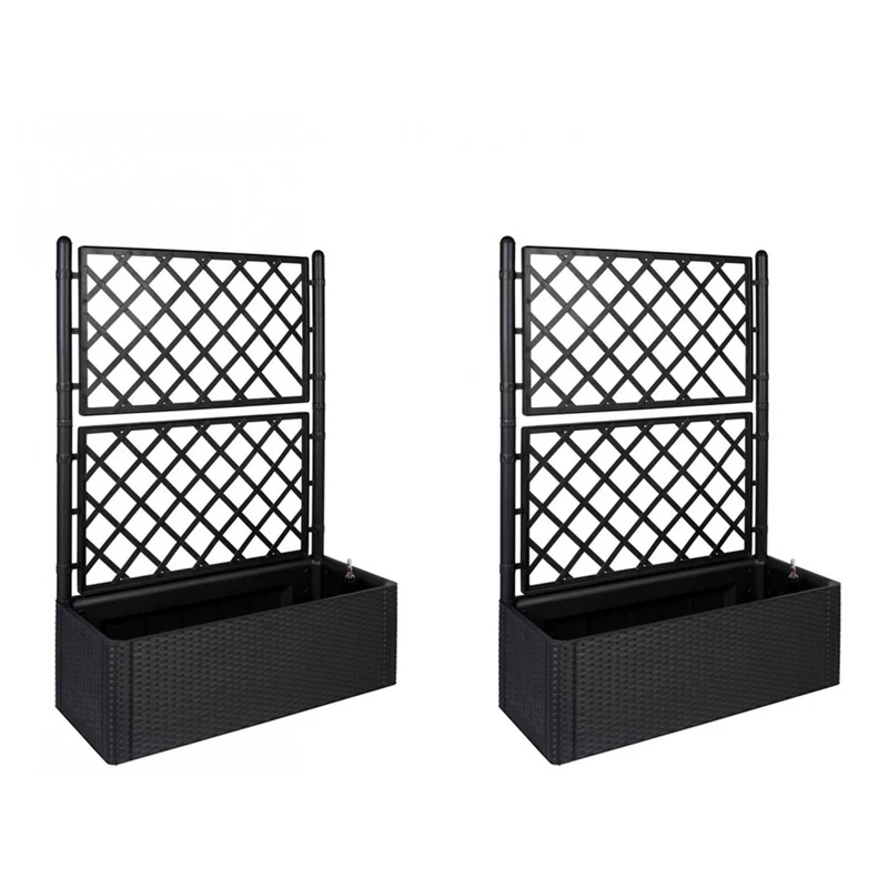 Set: 2 x Stück XL SPALIER Rattan (breite Version) Farbe: Anthrazit