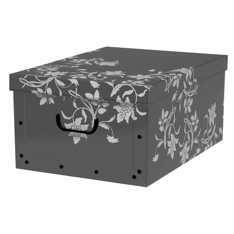 Dekokarton - Motiv: Blumen Barock, Grau