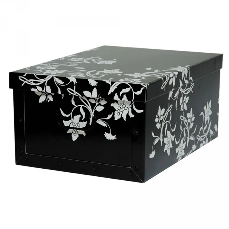 Dekokarton - Motiv: Blumen Barock, Schwarz