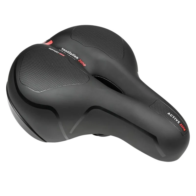 Fahrradsattel Komfort Breit mit Gel Memory-Schaum, Federung und Reflektor – Ergonomischer Fahrradsattel für MTB, Citybike & E-Bike