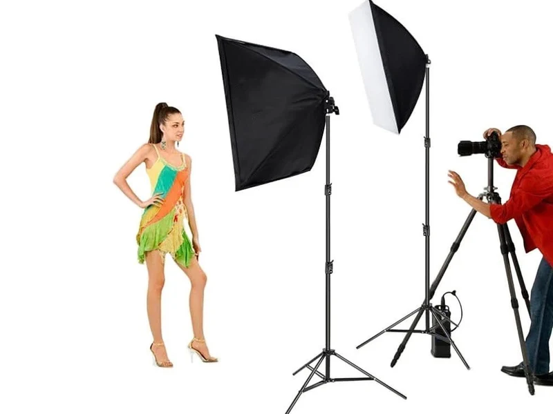 2x Softbox Fotolampen Set mit 50x70cm Softbox Studioleuchte 800W inkl Stative für Foto Video Livestream