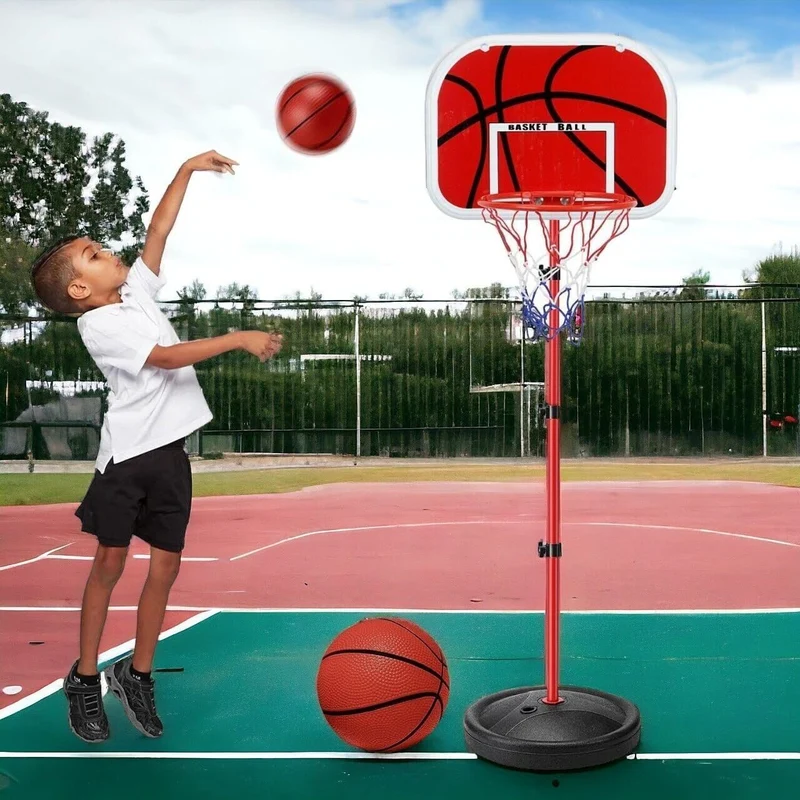 Basketballkorb Kinder höhenverstellbar 73–170cm mit 2 Bällen & Pumpe Set