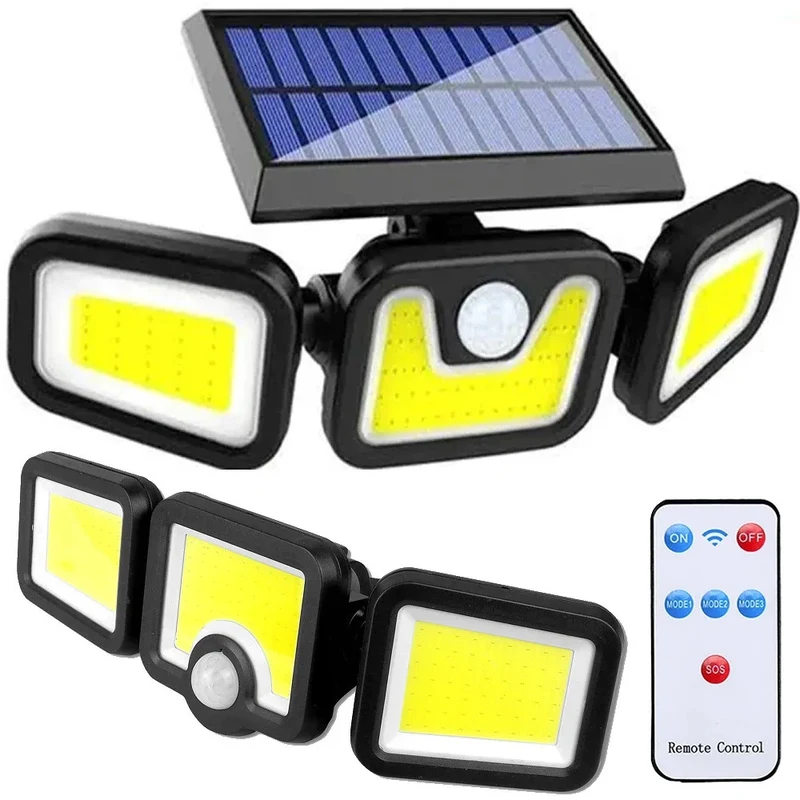 Solar LED Außenlampe 100 LEDs Bewegungsmelder IP67 Fernbedienung