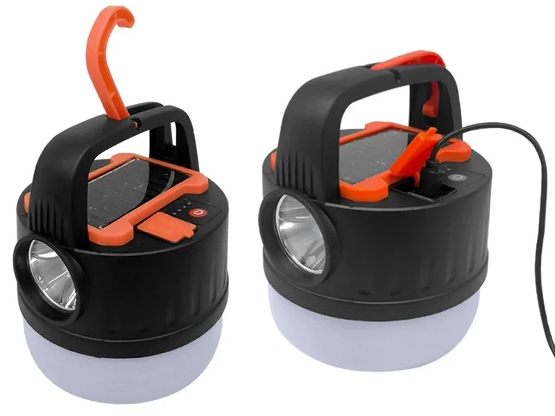 LED Campinglampe Solar USB Wiederaufladbar mit Haken & Fernbedienung 9 Modi