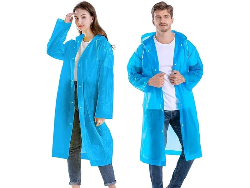 Wasserdicht Regenjacke Raincoat Regenmantel mit Kapuze Regenschutz Regenponcho-