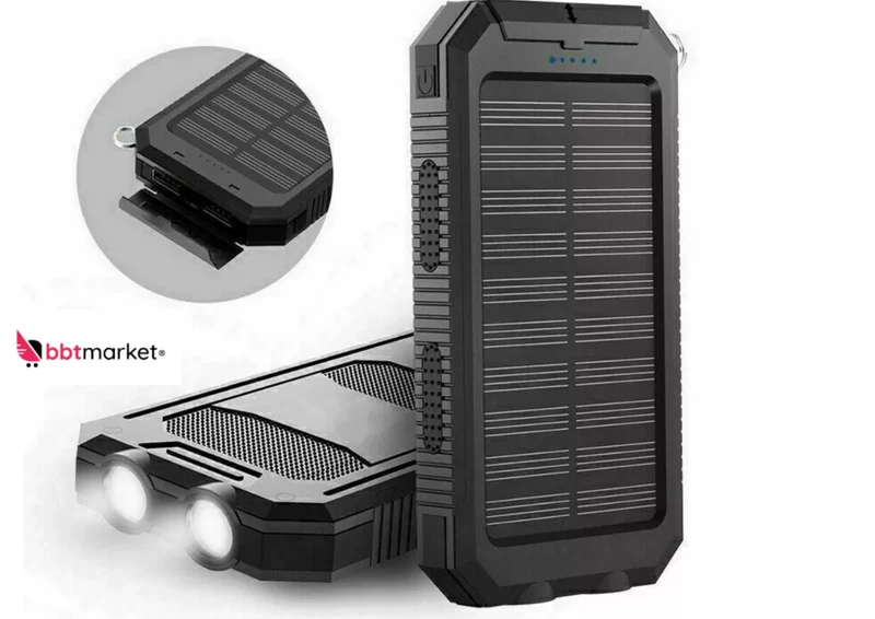 30000mAh Solar Powerbank Akku LED Kompass 2USB Wasserdicht Outdoor DE