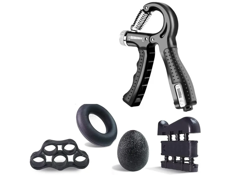 Handtrainer 5er Set mit Zähler – Fingertrainer, Griffball & Ring, 10–60kg 💪💪💪