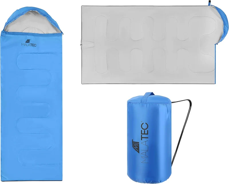 2in1 Schlafsack mit Kapuze 200×75 cm – Mumienschlafsack & Decke für Camping