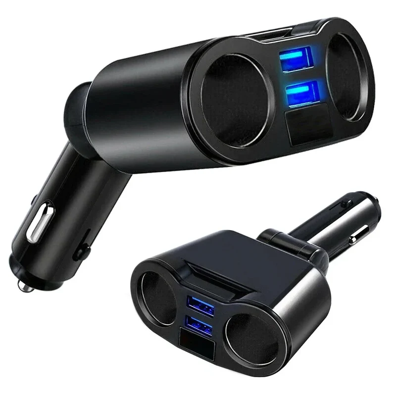 KFZ Verteiler 2x USB Ladegerät 12V/24V 100W mit Voltmeter & Display