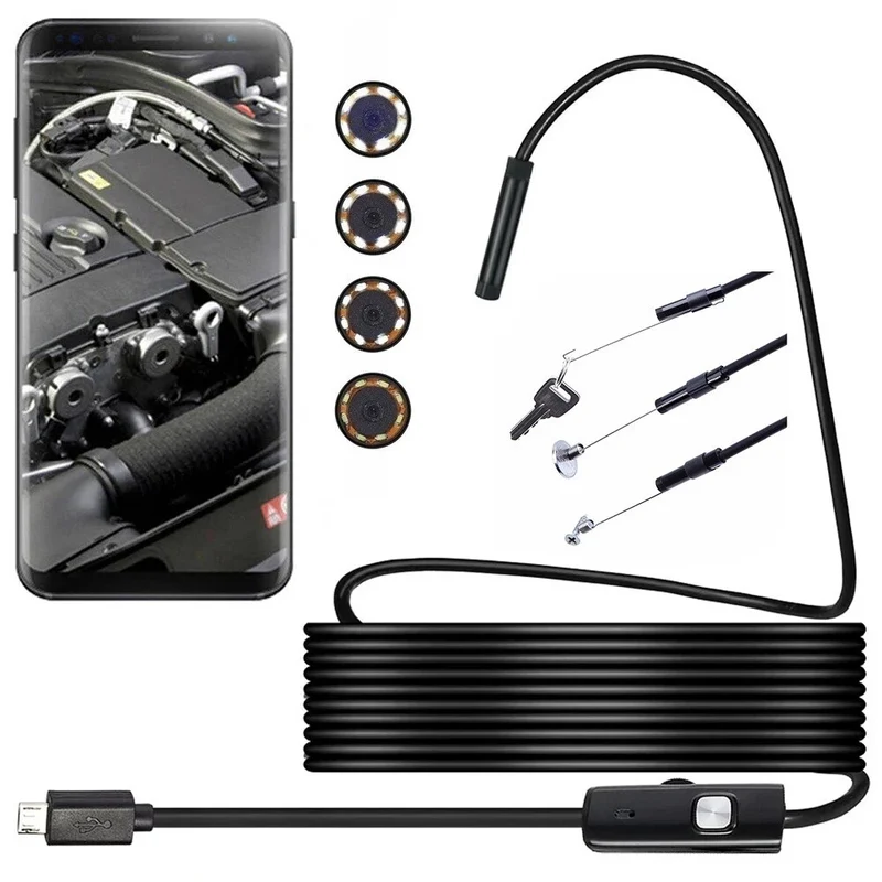 USB Endoskopkamera 5 m LED IP67 für Android & PC – 5,5 mm Inspektionskamera 🔧🔧