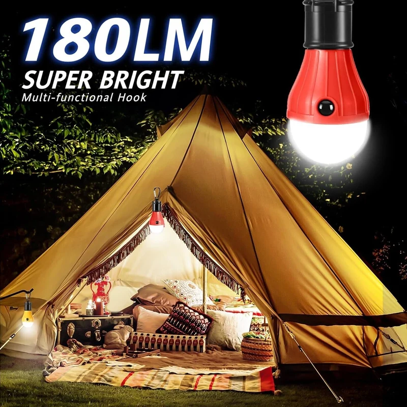 5x LED Campinglampe mit Clip–4 Modi Zeltlampe Batteriebetrieben–Outdoor Notlicht