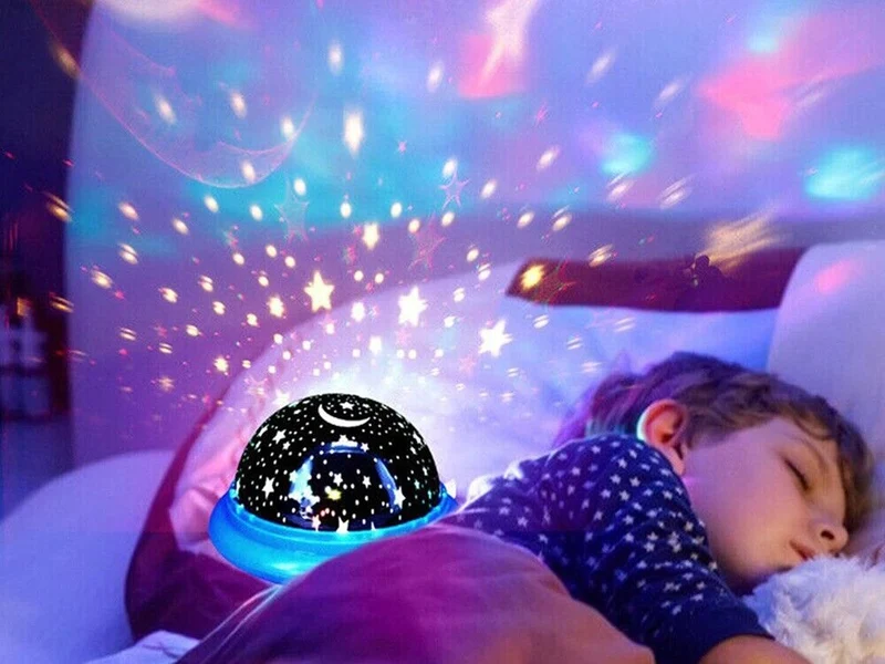 LED Sternenhimmel Projektor Nachtlicht Schlaflampe mit USB Kinderzimmer Sterne Mond