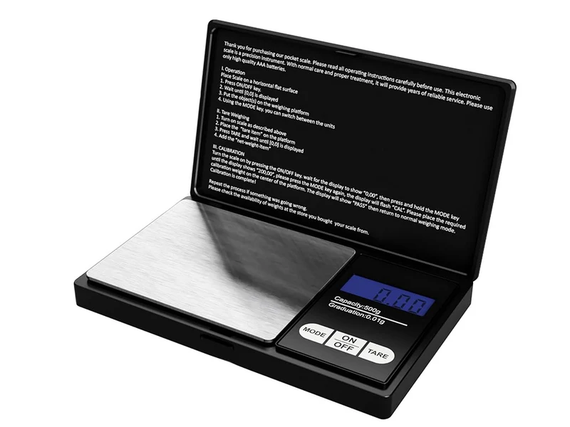 Digitale Taschenwaage 500 g mit 0,1 g Genauigkeit – Präzisionswaage mit LCD & TARA