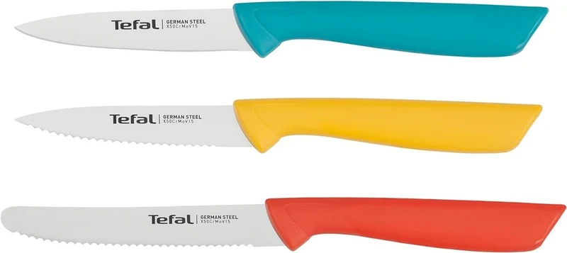 Tefal Colorfood Messer-Set 3-teilig | Universalmesser/Schälmesser Edelstahl