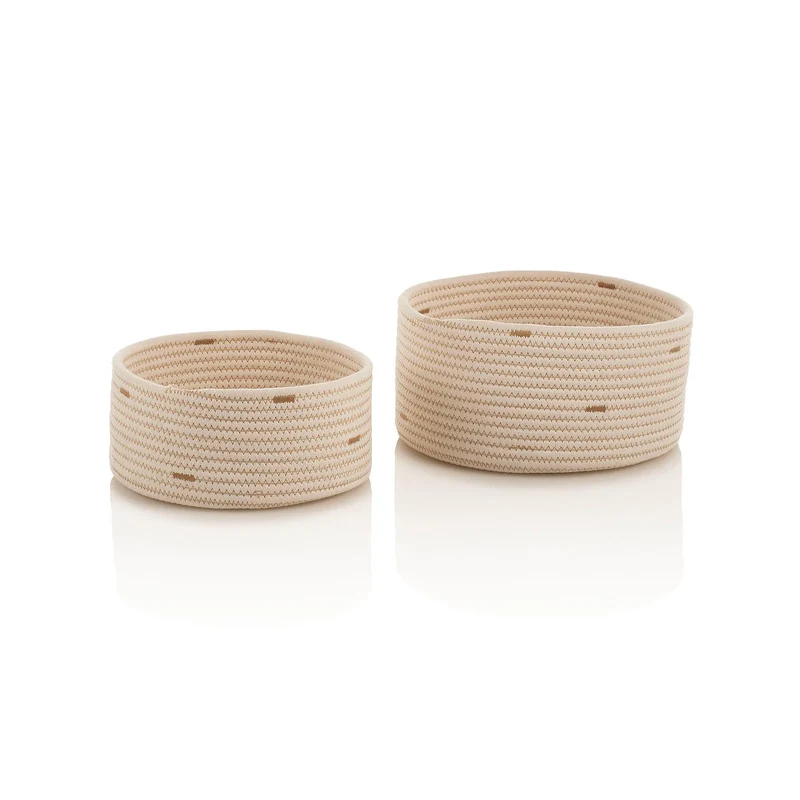 Set 2 cestini portaoggetti in cotone HADIL