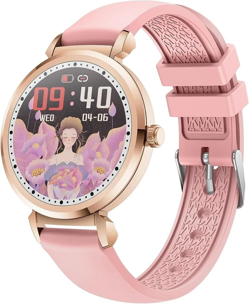 SmartWatch, Fitnessuhr Damen DIY 1.09" Touchs Bildschirm SpO2, IP68 Wasserdicht