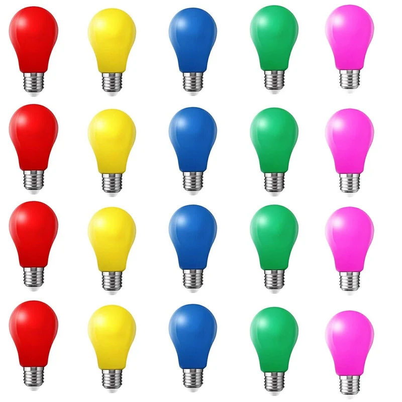 20x farbige LED Leuchtmittel Birnenform 3W E27 gemischt farbige Glühbirnen V1