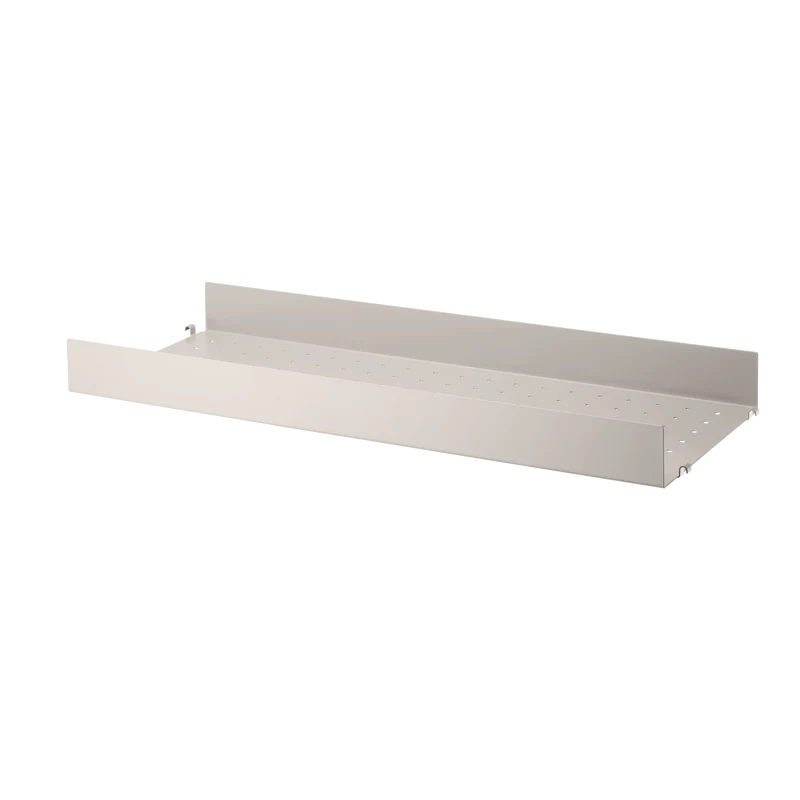 String Furniture Metallboden 78×30 cm Beige – Regalboden mit hoher Kante