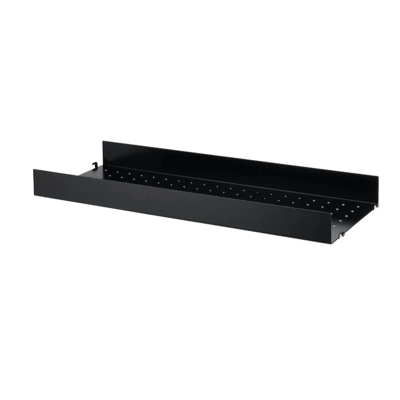 String Furniture Metallboden 78×30cm Schwarz – Regalboden mit hoher Kante