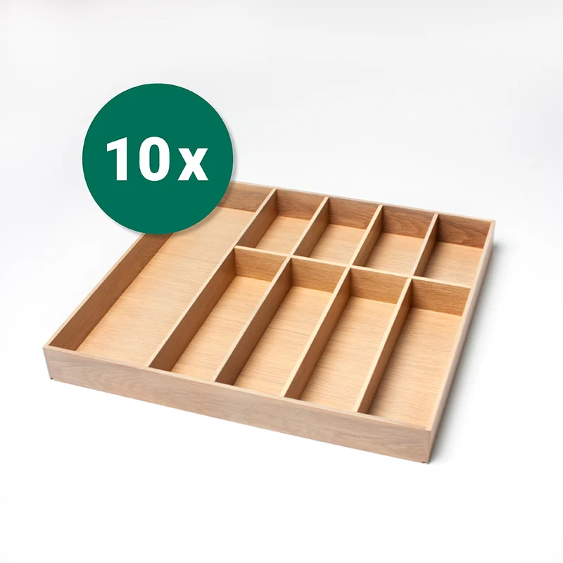 MOVE Besteckeinsatz Eiche Weiß gebeizt – 505x479x55 mm – 10er Set
