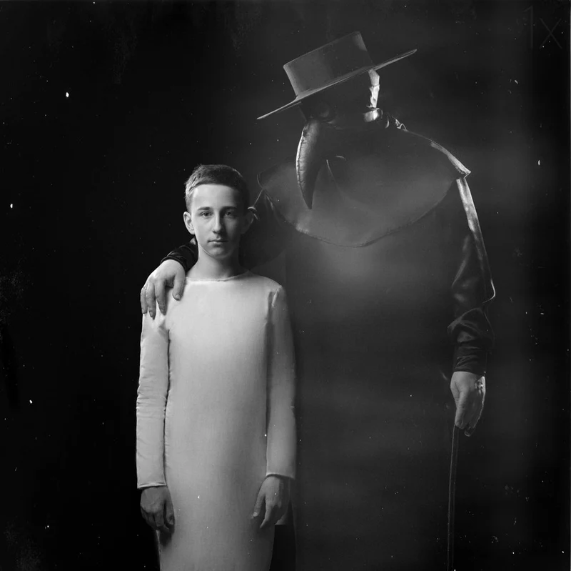 Dark Plague Doctor and Boy
