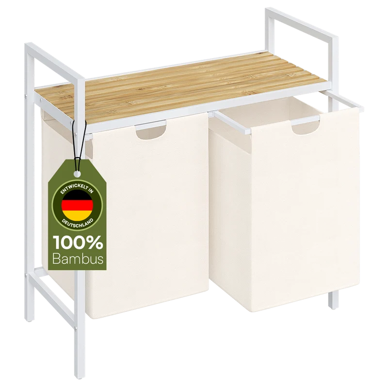 Wäschesammler 'Rigil' Bambus-Ablage