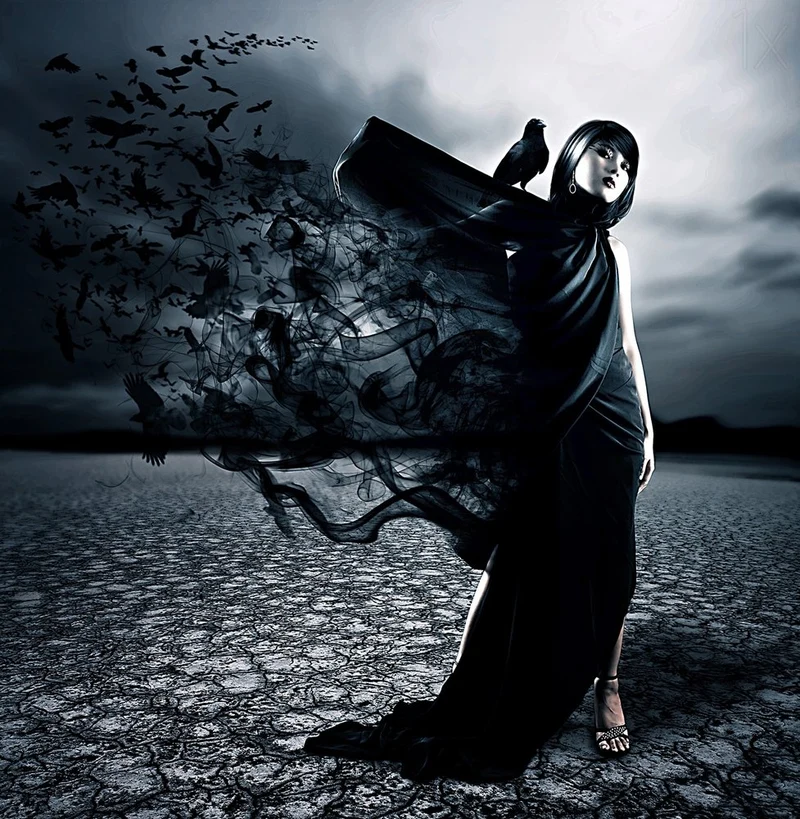 Gothic Raven Woman