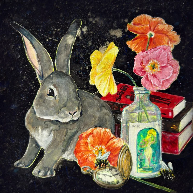 Whimsical Rabbit Still Life