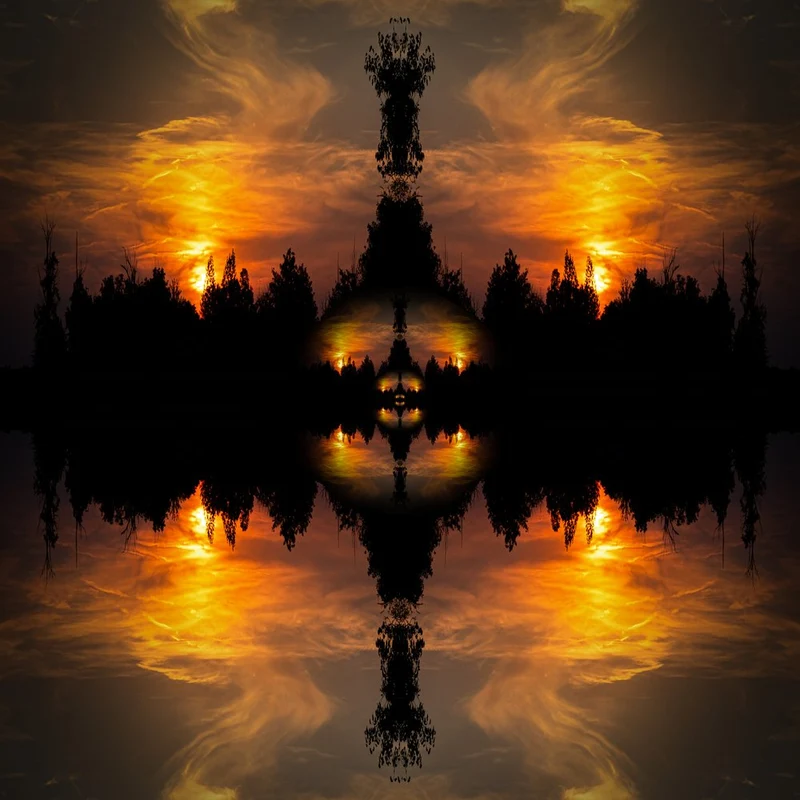 Fiery Sunset Symmetry