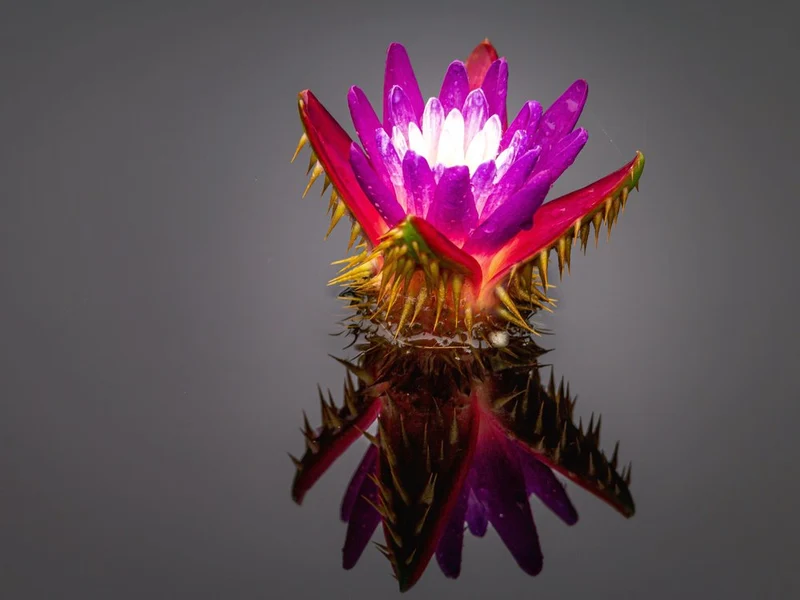 Spiky Water Lily Reflection