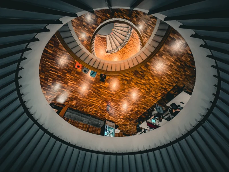 Modern Spiral Wood Staircase