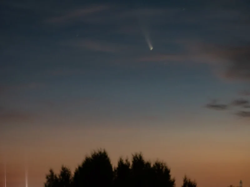 Comet in Twilight Sky