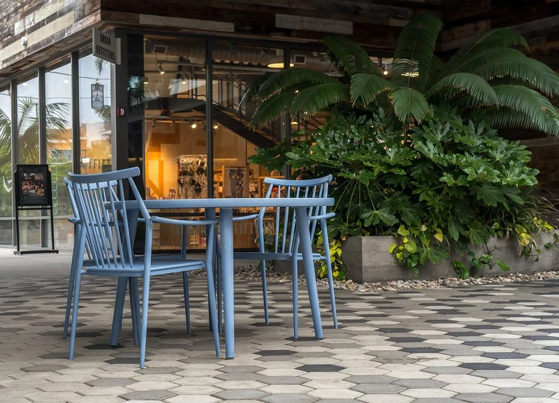Blue Cafe Seating