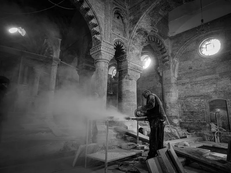 Dusty Stone Worker