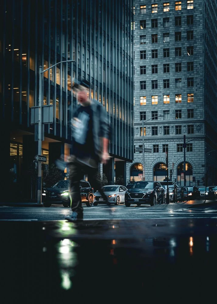 Blurred City Night Walk