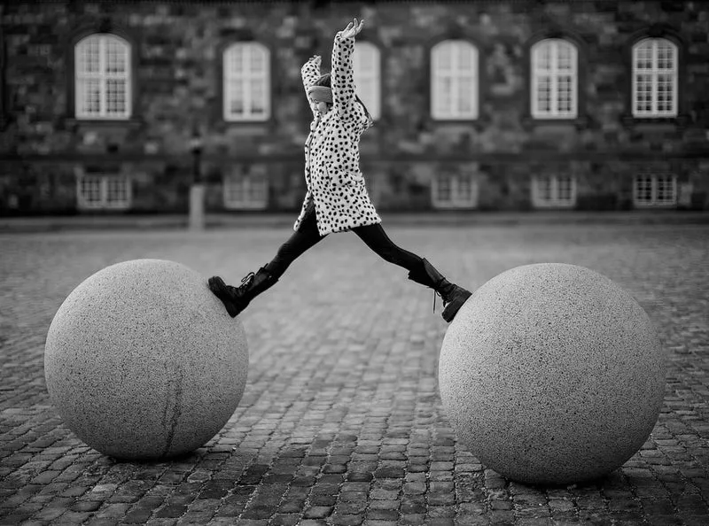 Child's Joyful Leap