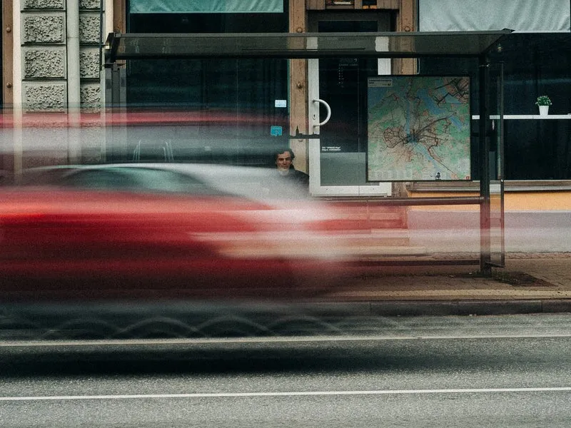 Red Car Urban Motion