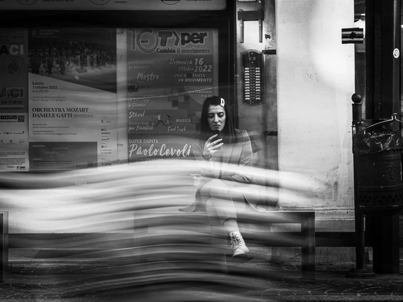 Pensive Woman City Night