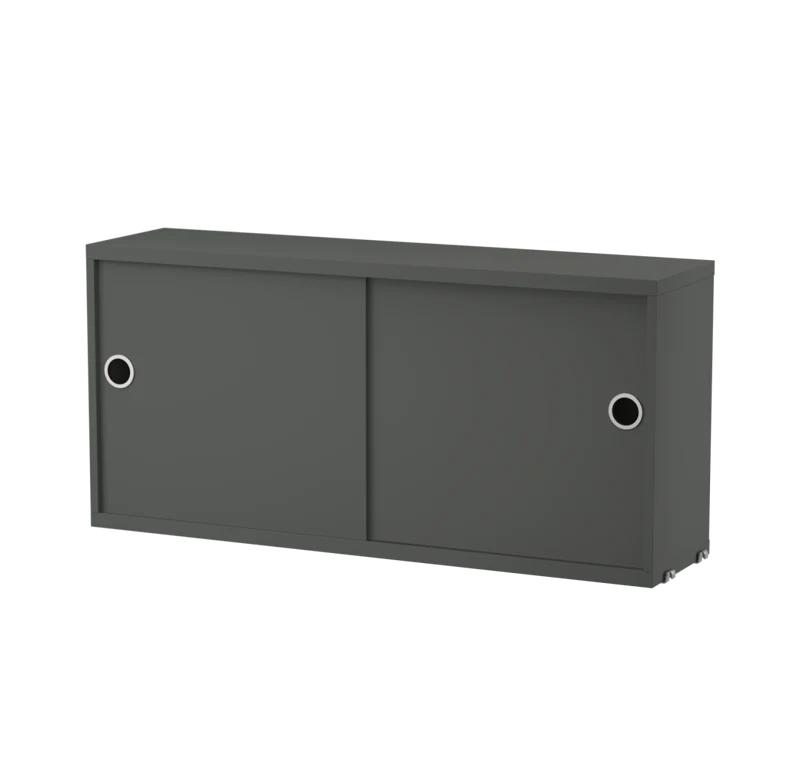 Schrank mit Schiebetüren 78x20cm Dunkelgrau – String Furniture