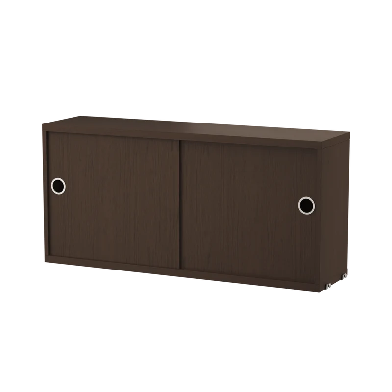Schrank mit Schiebetüren 78x20cm Eiche dunkelbraun – String Furniture