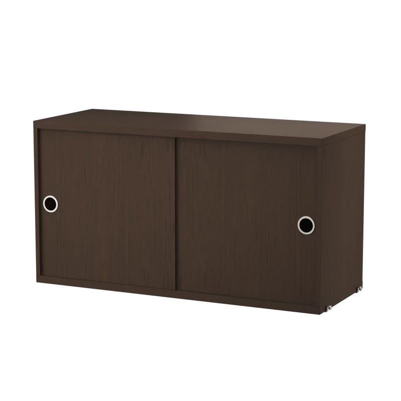 Schrank mit Schiebetüren 78x30cm Eiche dunkelbraun – String Furniture