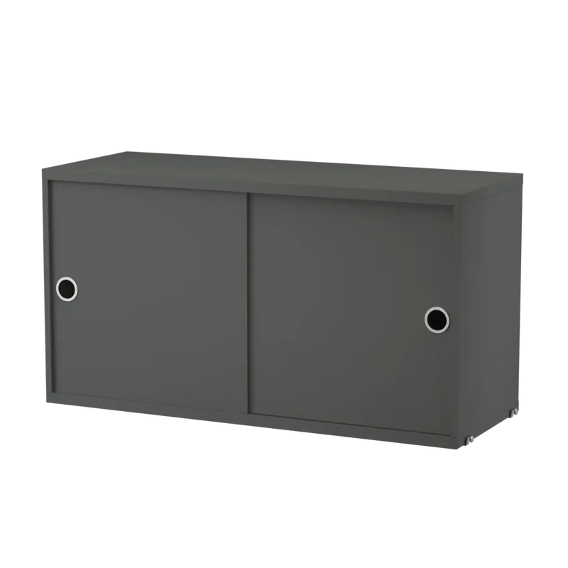 Schrank mit Schiebetüren 78x30cm Dunkelgrau – String Furniture