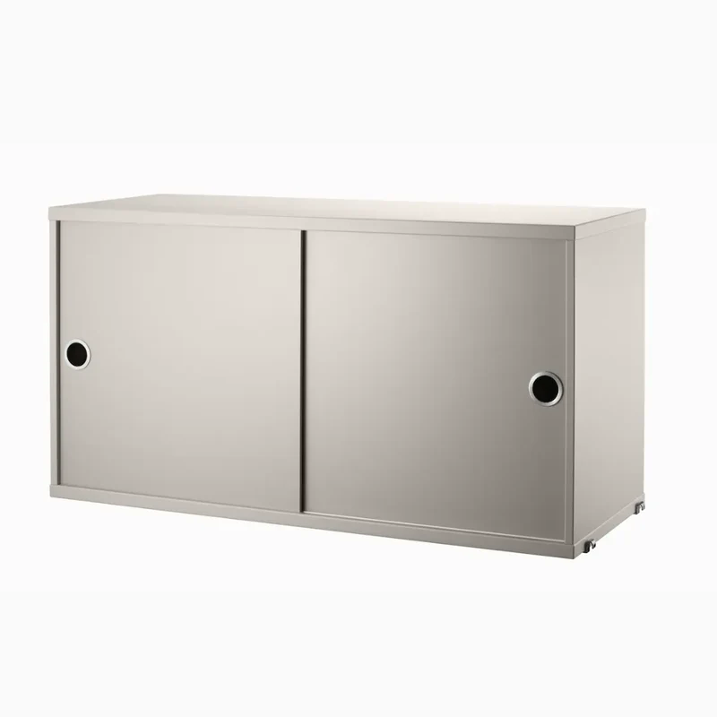 Schrank mit Schiebetüren 78x30cm Beige – String Furniture
