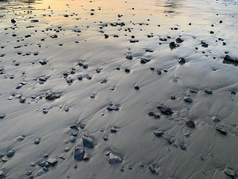 Golden Hour Beach Stones