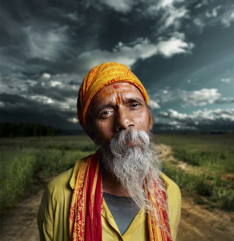 Indian Sage Under Clouds