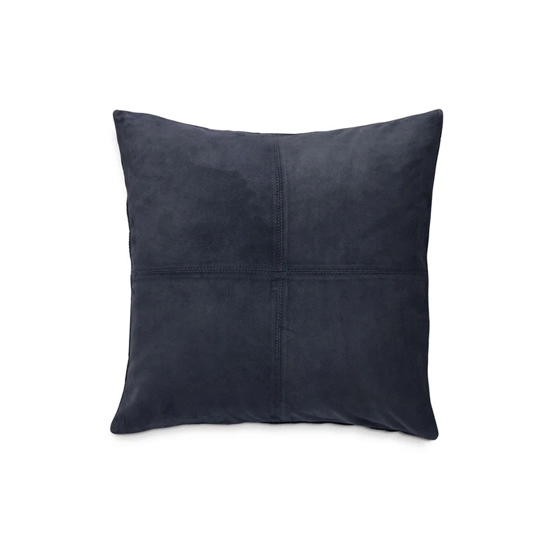 LUIZ Lederkissen SUEDE Navy Blue, 40 x 40 cm