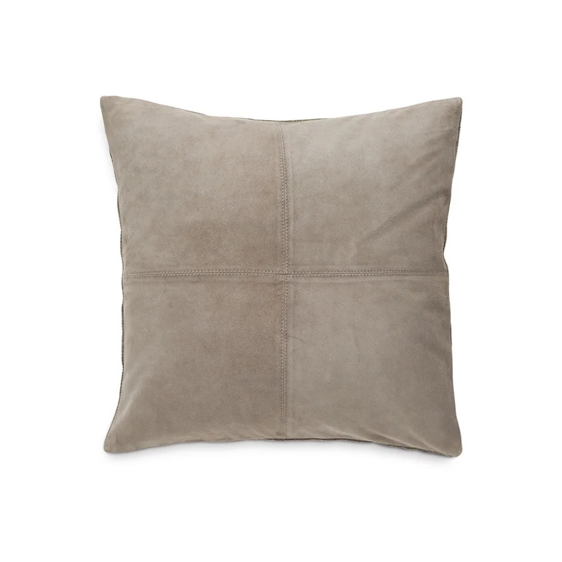 LUIZ Lederkissen SUEDE Taupe, 40 x 40 cm