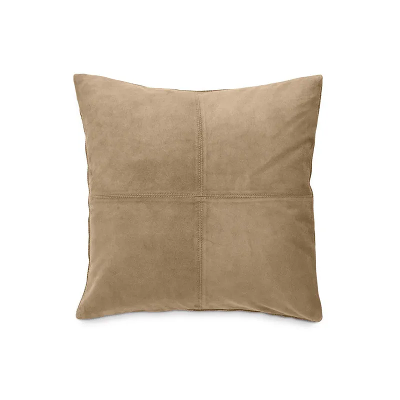 LUIZ Lederkissen SUEDE Caramel, 40 x 40 cm