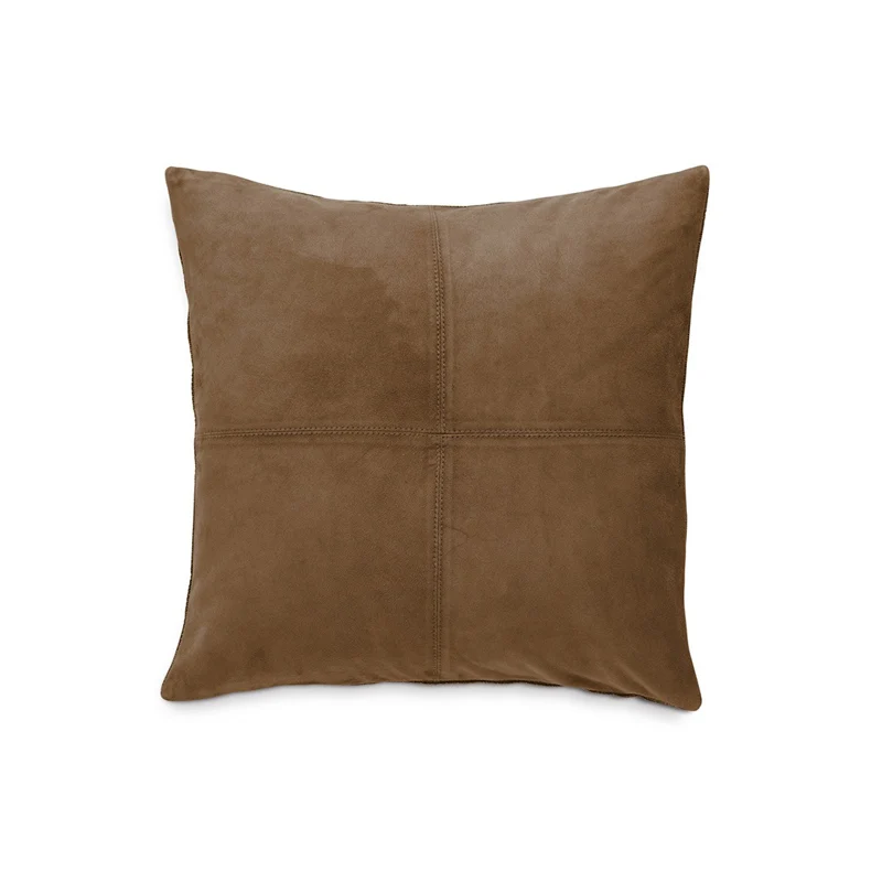 LUIZ Lederkissen SUEDE Cognac, 40 x 40 cm