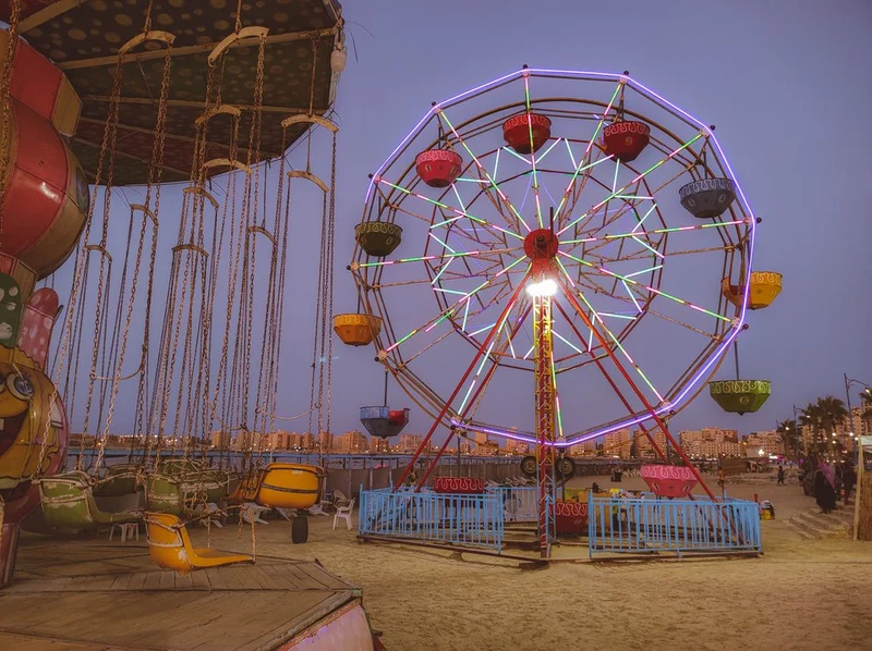 Colorful Fairground Night